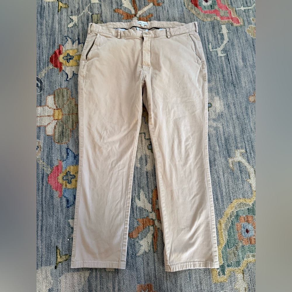 Peter Millar Men’s Flat Front Khaki Chinos size 38 27.5 inch inseam Pima cotton
